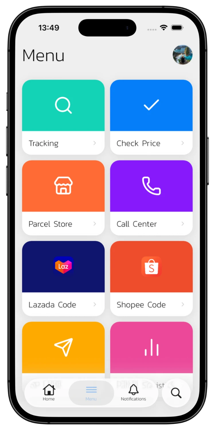 Open Menu & Select Tracking